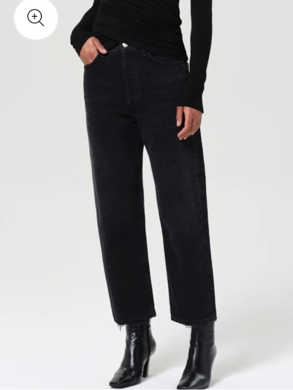 Agolde 90s Mid-rise Straight Crop (weightless) in Tar W2303 Sz 24